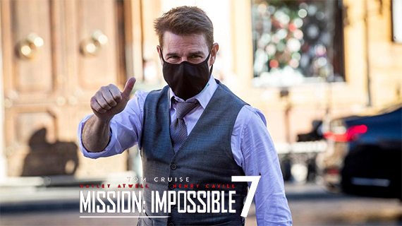 Tom Cruise, filmando "Mission Impossible: 7"