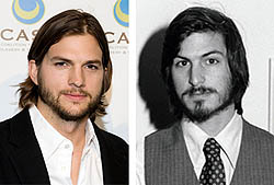 Kutcher y Jobs en su juventud