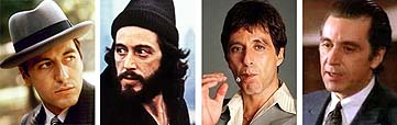 Cuatro emblemáticos papeles de Pacino: 'El Padrino', 'Serpico', 'El precio del poder' y 'Esencia de mujer'