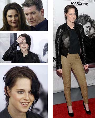 Kristen Stewart y Pierce Brosnan y señora
