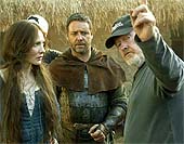 Scott con Crowe y Blanchett Scott con Crowe y Blanchett