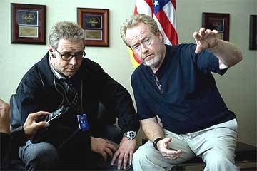 Russell Crowe y Ridley Scott, en el rodaje Russell Crowe y Ridley Scott, en el rodaje