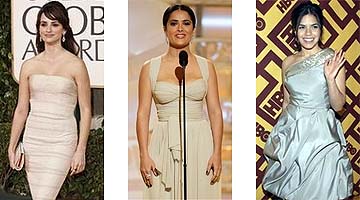 'Pe', Salma y América, en la gala de los Globos (AP/Reuters) 'Pe', Salma y América, en la gala de los Globos (AP/Reuters)