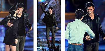 Taylor Lautner recibe los de premios de 'Crepúsculo' de Christina Ricci y Elijah Wood (AP) Taylor Lautner (AP)