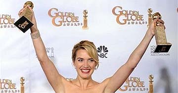 Kate Winslet, con sus dos Globos Kate Winslet, con sus dos Globos