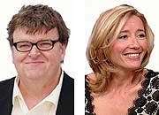 Michael Moore y Emma Thompson Michael Moore y Emma Thompson
