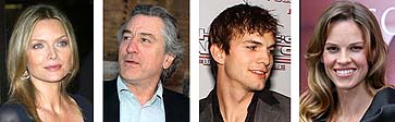 Pfeiffer, DeNiro, Kutcher y Swank Pfeiffer, DeNiro, Kutcher y Swank