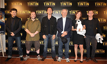 Andy Serkis, Peter Jackson, Gad Elmaleh, Steven Spielberg, Kathleen Kennedy y Jamie Bell